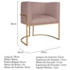 Poltrona Decorativa Luna Base de Ferro Dourado Linho Rose