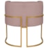 Poltrona Decorativa Luna Base de Ferro Dourado Linho Rose