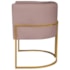 Poltrona Decorativa Luna Base de Ferro Dourado Linho Rose