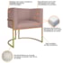 Poltrona Decorativa Luna Base de Ferro Dourado Linho Rose