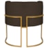 Poltrona Decorativa Luna Base de Ferro Dourado Sintético Marrom