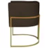 Poltrona Decorativa Luna Base de Ferro Dourado Sintético Marrom
