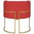 Poltrona Decorativa Luna Base de Ferro Dourado Sintético Vermelho