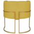 Poltrona Decorativa Luna Base de Ferro Dourado Suede Amarelo