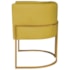 Poltrona Decorativa Luna Base de Ferro Dourado Suede Amarelo