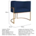 Poltrona Decorativa Luna Base de Ferro Dourado Suede Azul Marinho