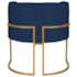 Poltrona Decorativa Luna Base de Ferro Dourado Suede Azul Marinho