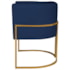 Poltrona Decorativa Luna Base de Ferro Dourado Suede Azul Marinho