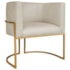 Poltrona Decorativa Luna Base de Ferro Dourado Suede Bege