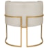 Poltrona Decorativa Luna Base de Ferro Dourado Suede Bege