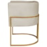 Poltrona Decorativa Luna Base de Ferro Dourado Suede Bege