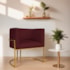 Poltrona Decorativa Luna Base de Ferro Dourado Suede Bordo