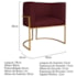 Poltrona Decorativa Luna Base de Ferro Dourado Suede Bordo