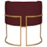 Poltrona Decorativa Luna Base de Ferro Dourado Suede Bordo