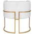 Poltrona Decorativa Luna Base de Ferro Dourado Suede Branco