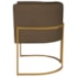 Poltrona Decorativa Luna Base de Ferro Dourado Suede Marrom