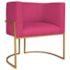 Poltrona Decorativa Luna Base de Ferro Dourado Suede Pink