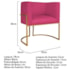 Poltrona Decorativa Luna Base de Ferro Dourado Suede Pink