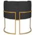 Poltrona Decorativa Luna Base de Ferro Dourado Suede Preto