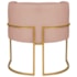 Poltrona Decorativa Luna Base de Ferro Dourado Suede Rose