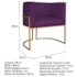 Poltrona Decorativa Luna Base de Ferro Dourado Suede Roxo