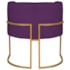 Poltrona Decorativa Luna Base de Ferro Dourado Suede Roxo