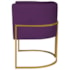 Poltrona Decorativa Luna Base de Ferro Dourado Suede Roxo