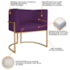 Poltrona Decorativa Luna Base de Ferro Dourado Suede Roxo