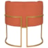 Poltrona Decorativa Luna Base de Ferro Dourado Suede Terracota