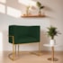 Poltrona Decorativa Luna Base de Ferro Dourado Suede Verde