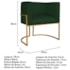 Poltrona Decorativa Luna Base de Ferro Dourado Suede Verde