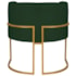 Poltrona Decorativa Luna Base de Ferro Dourado Suede Verde