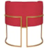 Poltrona Decorativa Luna Base de Ferro Dourado Suede Vermelho