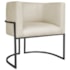 Poltrona Decorativa Luna Base de Ferro Preto Bouclé Bege