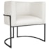 Poltrona Decorativa Luna Base de Ferro Preto Bouclé Branco