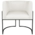 Poltrona Decorativa Luna Base de Ferro Preto Bouclé Branco