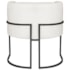 Poltrona Decorativa Luna Base de Ferro Preto Bouclé Branco