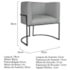 Poltrona Decorativa Luna Base de Ferro Preto Bouclé Cinza