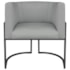 Poltrona Decorativa Luna Base de Ferro Preto Bouclé Cinza