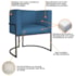 Poltrona Decorativa Luna Base de Ferro Preto Linho Azul Royal