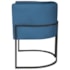 Poltrona Decorativa Luna Base de Ferro Preto Linho Azul Royal