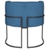 Poltrona Decorativa Luna Base de Ferro Preto Linho Azul Royal