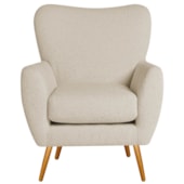 Poltrona Decorativa Luxo Moderna Sala de Estar Recepção Amélia Bouclé Bege