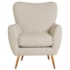Poltrona Decorativa Luxo Moderna Sala de Estar Recepção Amélia Bouclé Bege