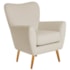 Poltrona Decorativa Luxo Moderna Sala de Estar Recepção Amélia Bouclé Bege