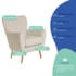 Poltrona Decorativa Luxo Moderna Sala de Estar Recepção Amélia Bouclé Bege