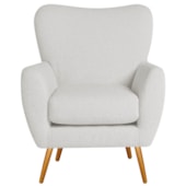 Poltrona Decorativa Luxo Moderna Sala de Estar Recepção Amélia Bouclé Branco