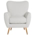 Poltrona Decorativa Luxo Moderna Sala de Estar Recepção Amélia Bouclé Branco