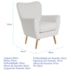 Poltrona Decorativa Luxo Moderna Sala de Estar Recepção Amélia Bouclé Branco