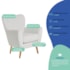 Poltrona Decorativa Luxo Moderna Sala de Estar Recepção Amélia Bouclé Branco